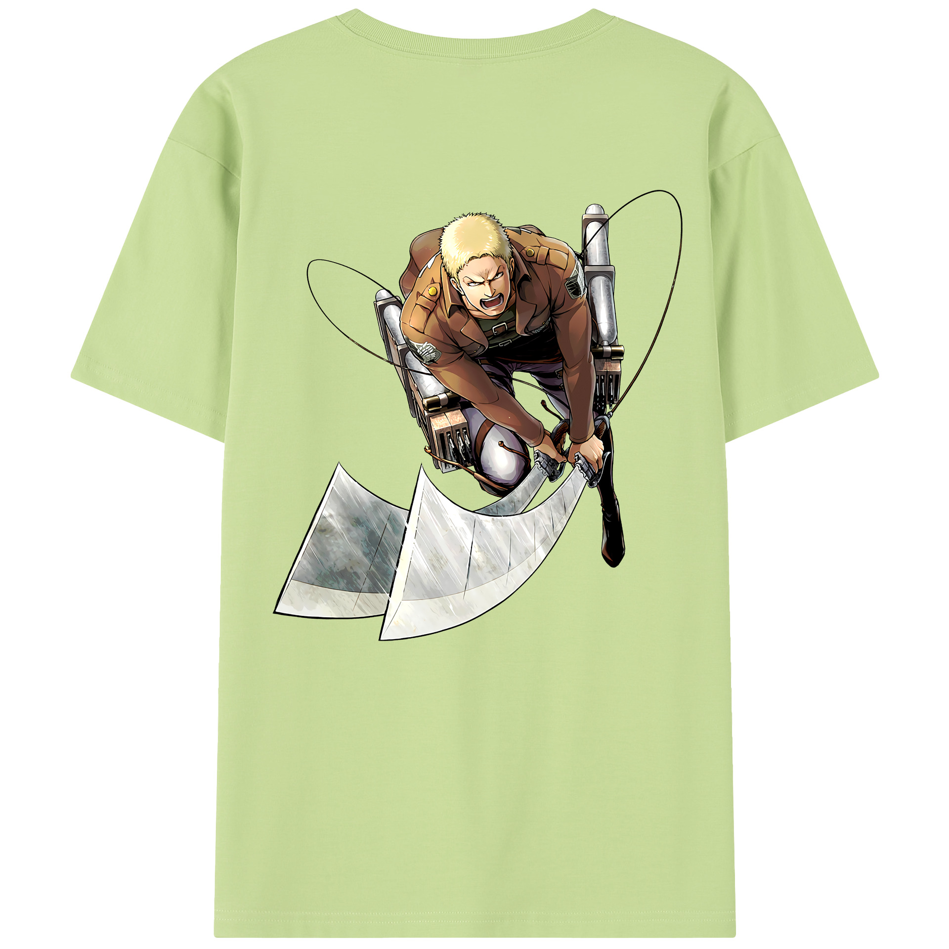（画像用） 進撃の巨人 ライナー・ブラウン Attack on Titan Reiner Braun 綿100％半袖Tシャツ（背面プリント）